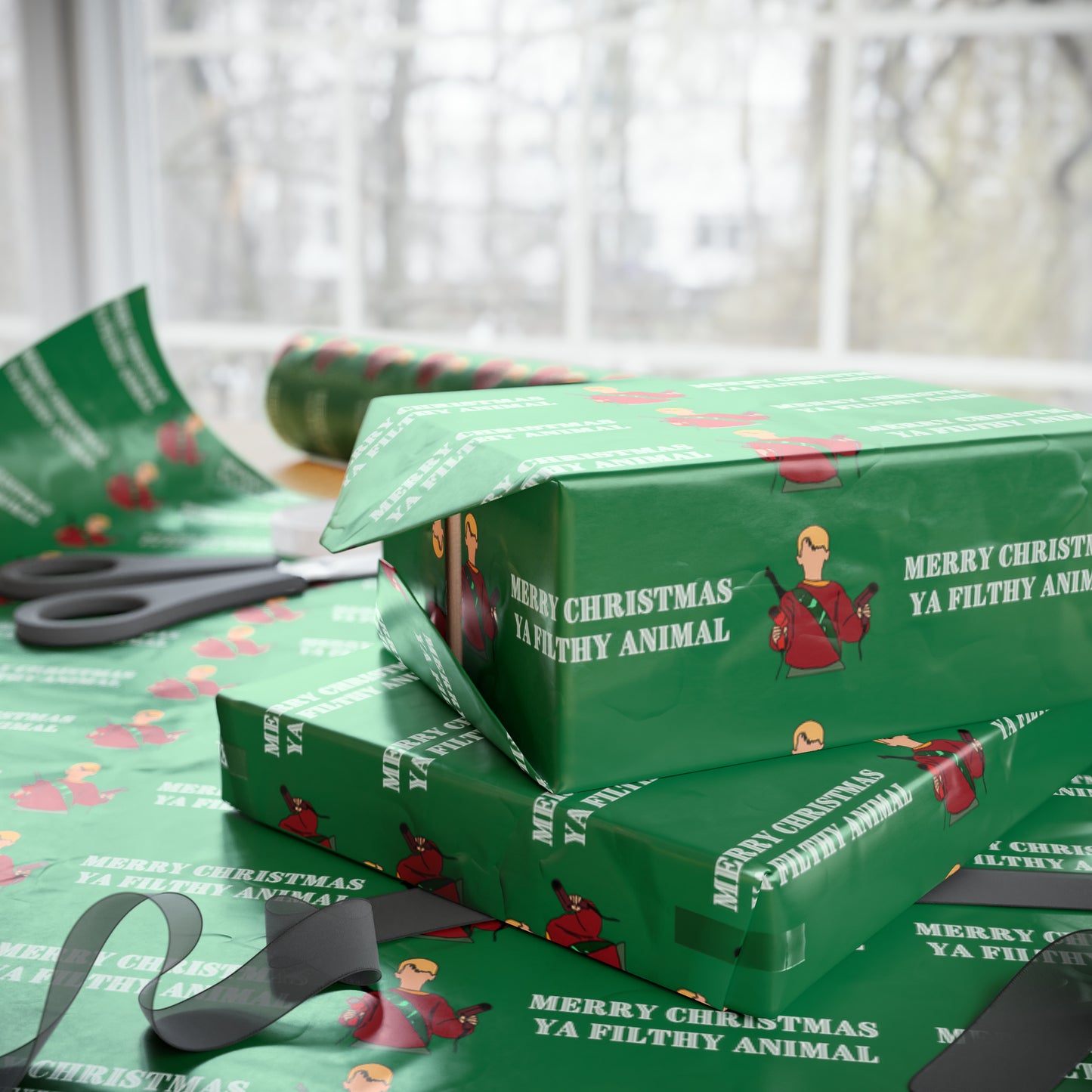 Home Alone Kevin McCallister "Merry Christmas ya filthy animal" Micro Print Wrapping Papers