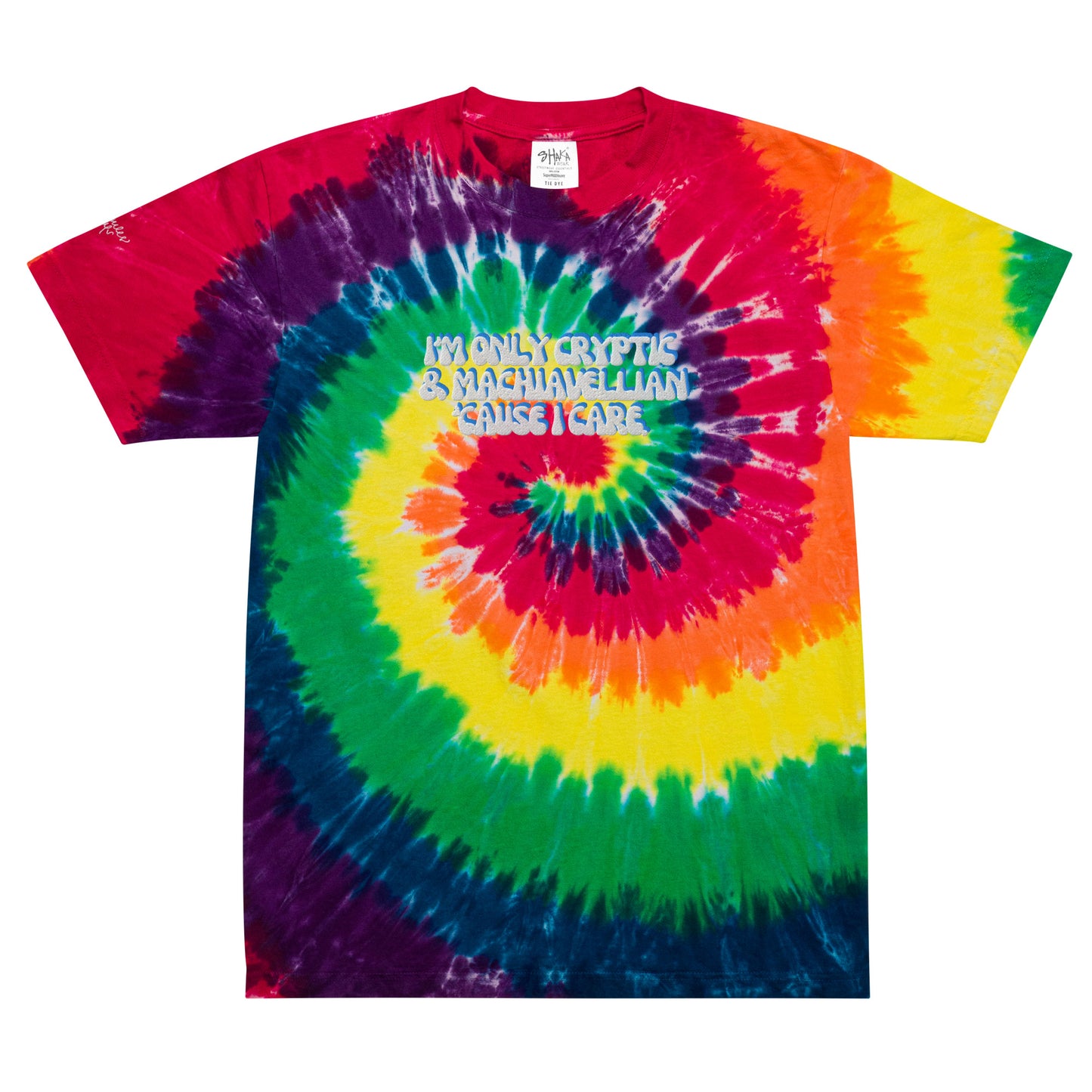 Taylor Swift Eras Tour "I'm only cryptic and Machiavellian 'cause I care" Oversized tie-dye t-shirt