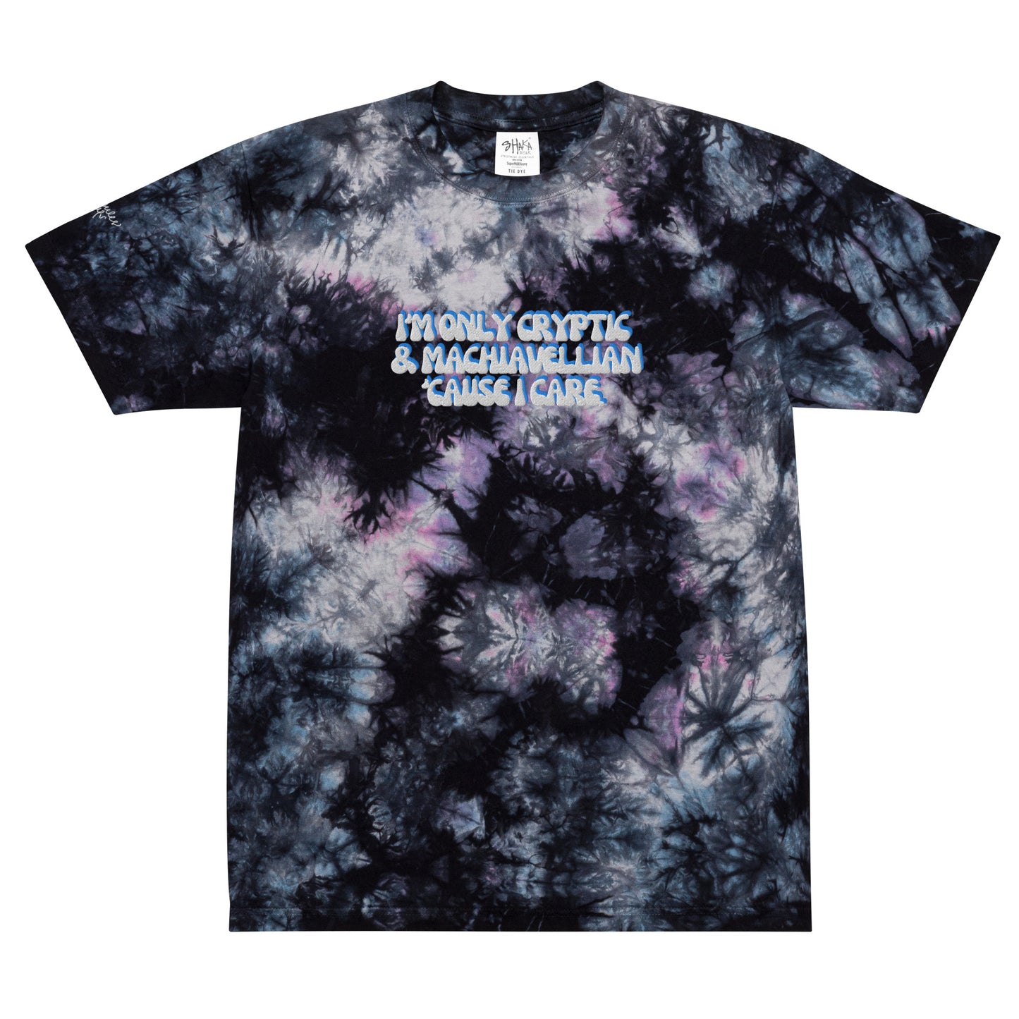 Taylor Swift Eras Tour "I'm only cryptic and Machiavellian 'cause I care" Oversized tie-dye t-shirt