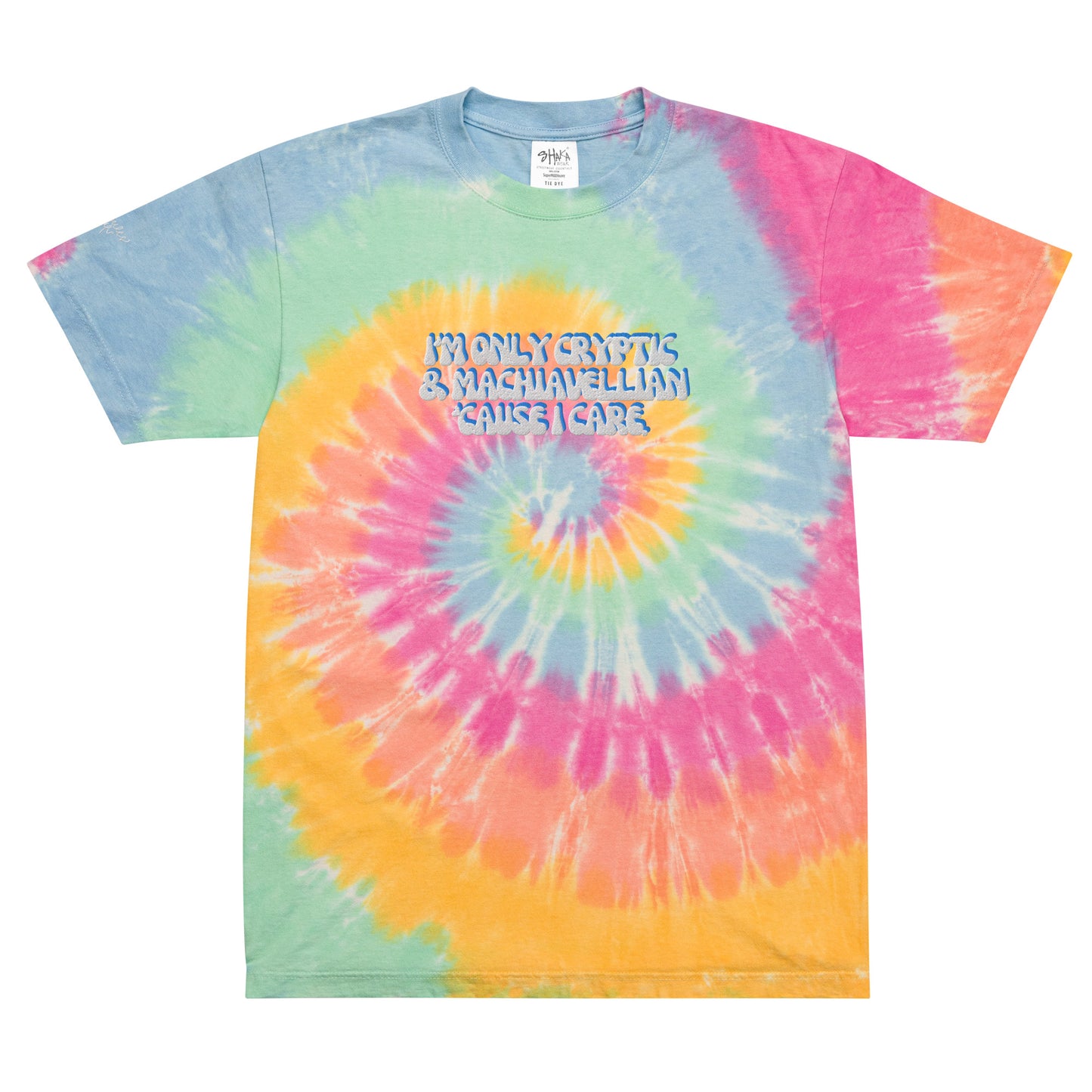 Taylor Swift Eras Tour "I'm only cryptic and Machiavellian 'cause I care" Oversized tie-dye t-shirt