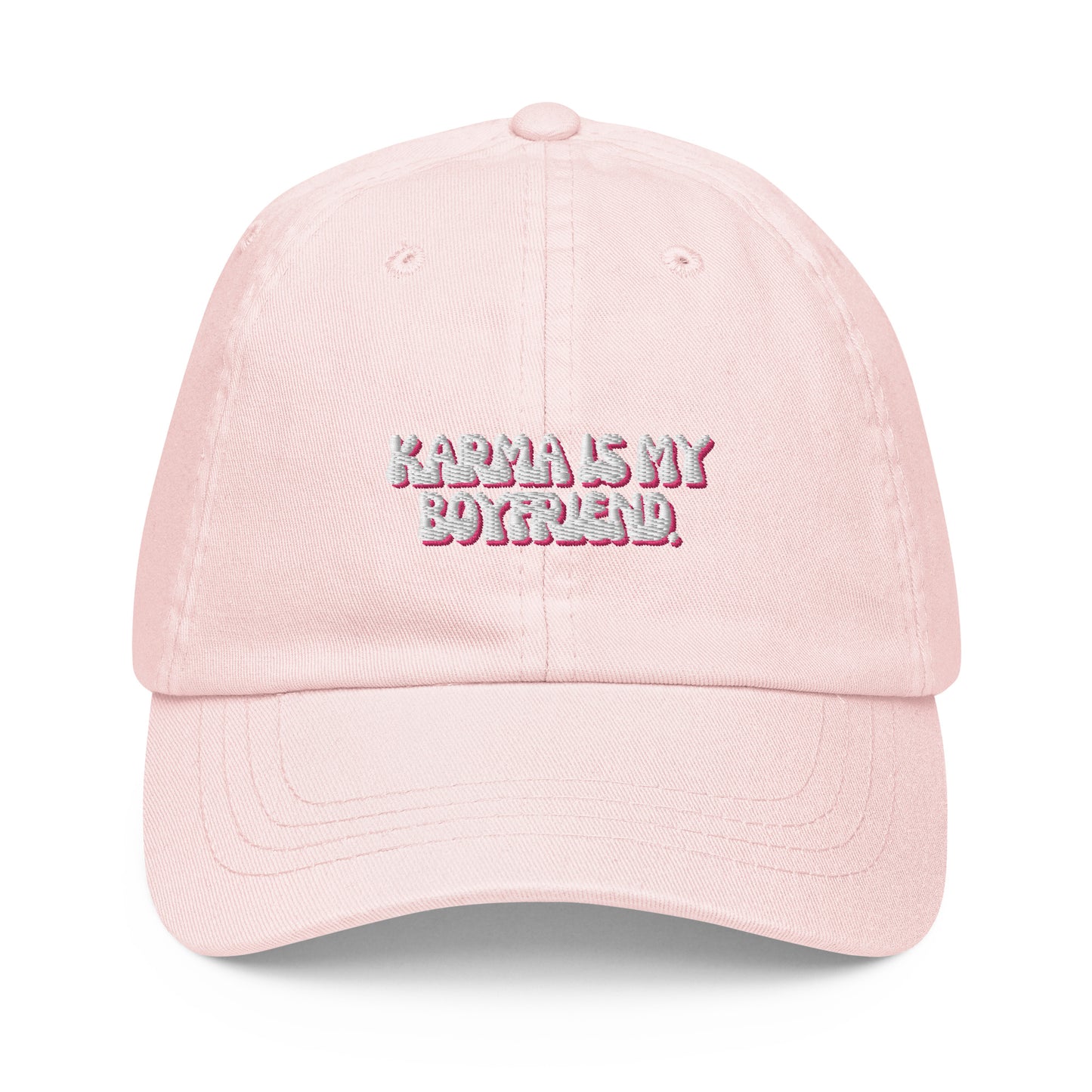 Taylor Swift "Karma is my boyfriend." Pastel embroidered baseball hat