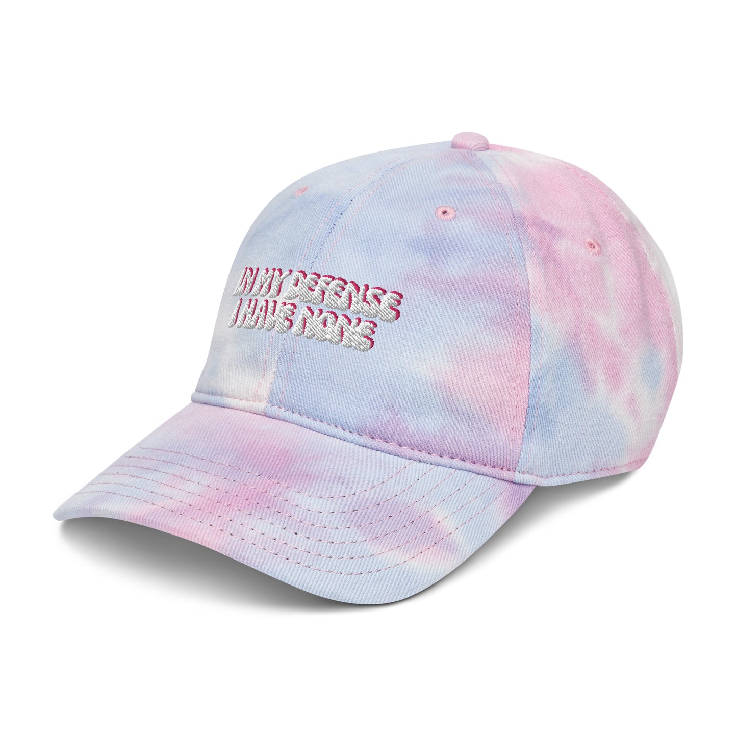 Taylor Swift "In my defense I have none" embroidered Tie dye hat