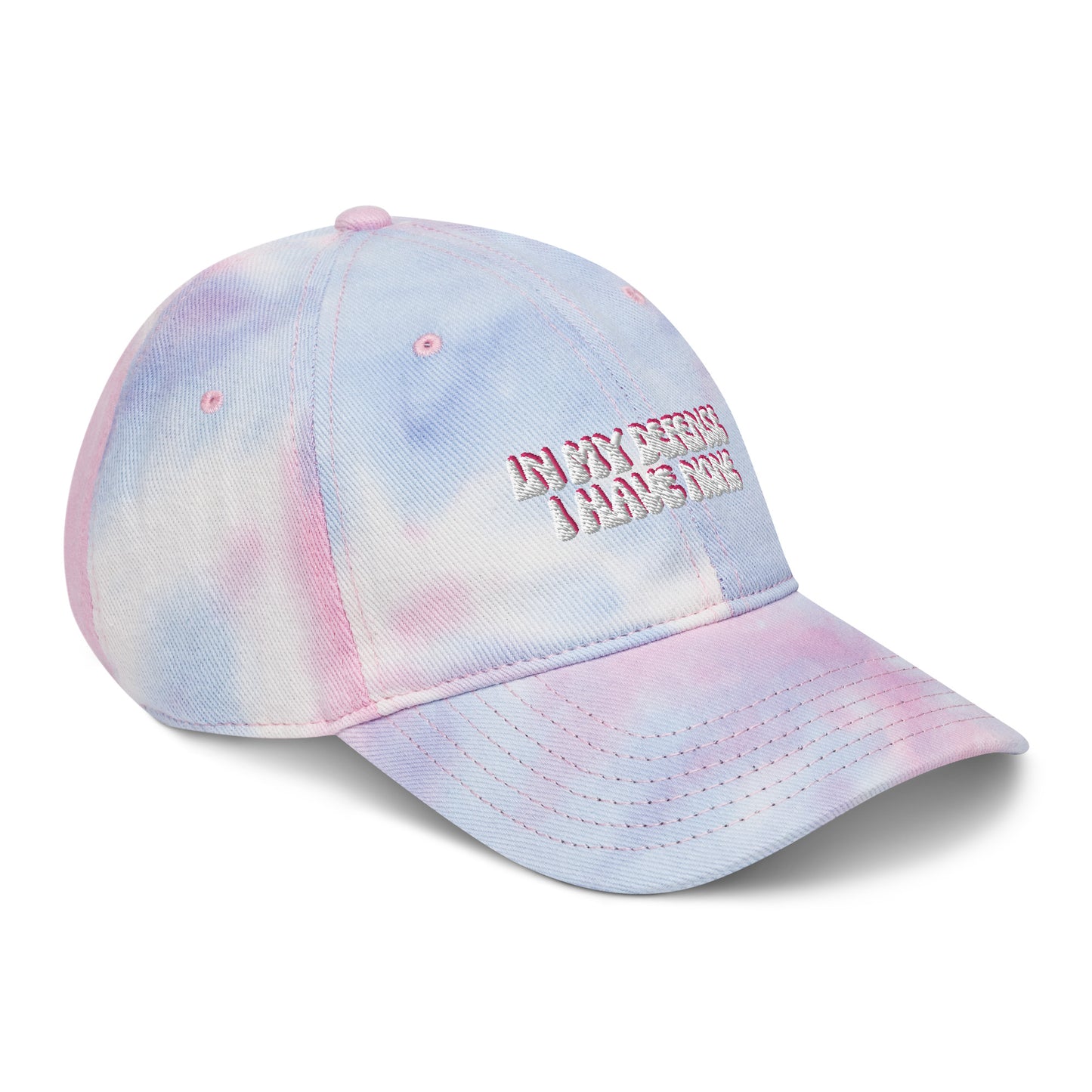 Taylor Swift "In my defense I have none" embroidered Tie dye hat