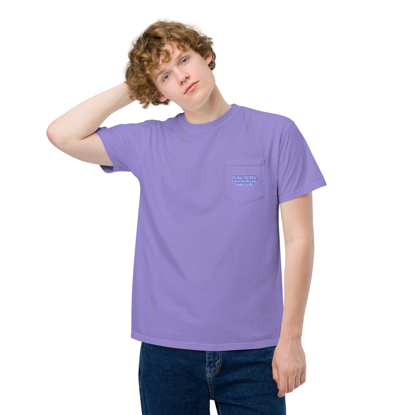 Taylor Swift "I'm only cryptic & Machiavellian 'cause I care" Unisex garment-dyed pocket t-shirt