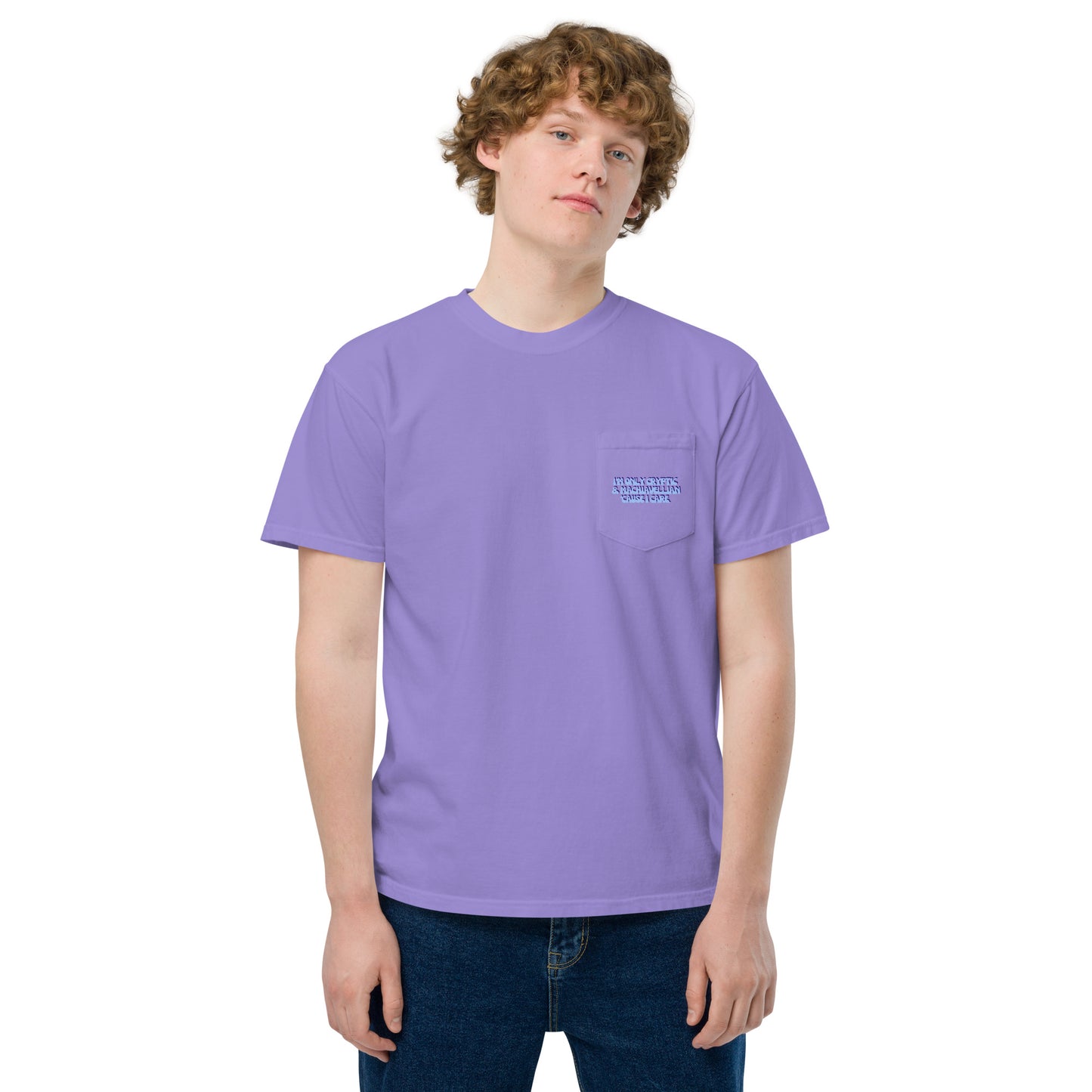 Taylor Swift "I'm only cryptic & Machiavellian 'cause I care" Unisex garment-dyed pocket t-shirt