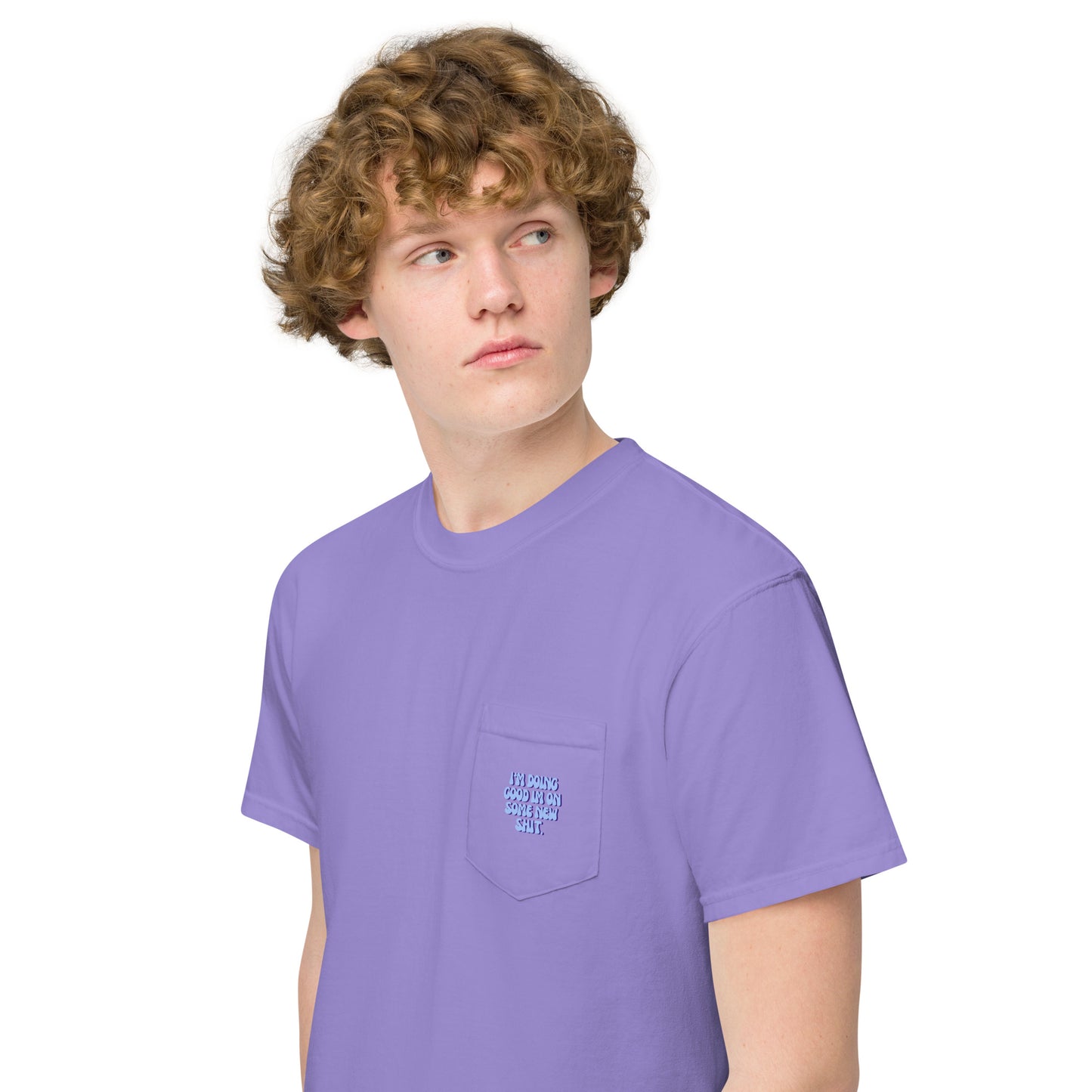 Taylor Swift "I'm doing good I'm on some new shit" Unisex garment-dyed pocket t-shirt