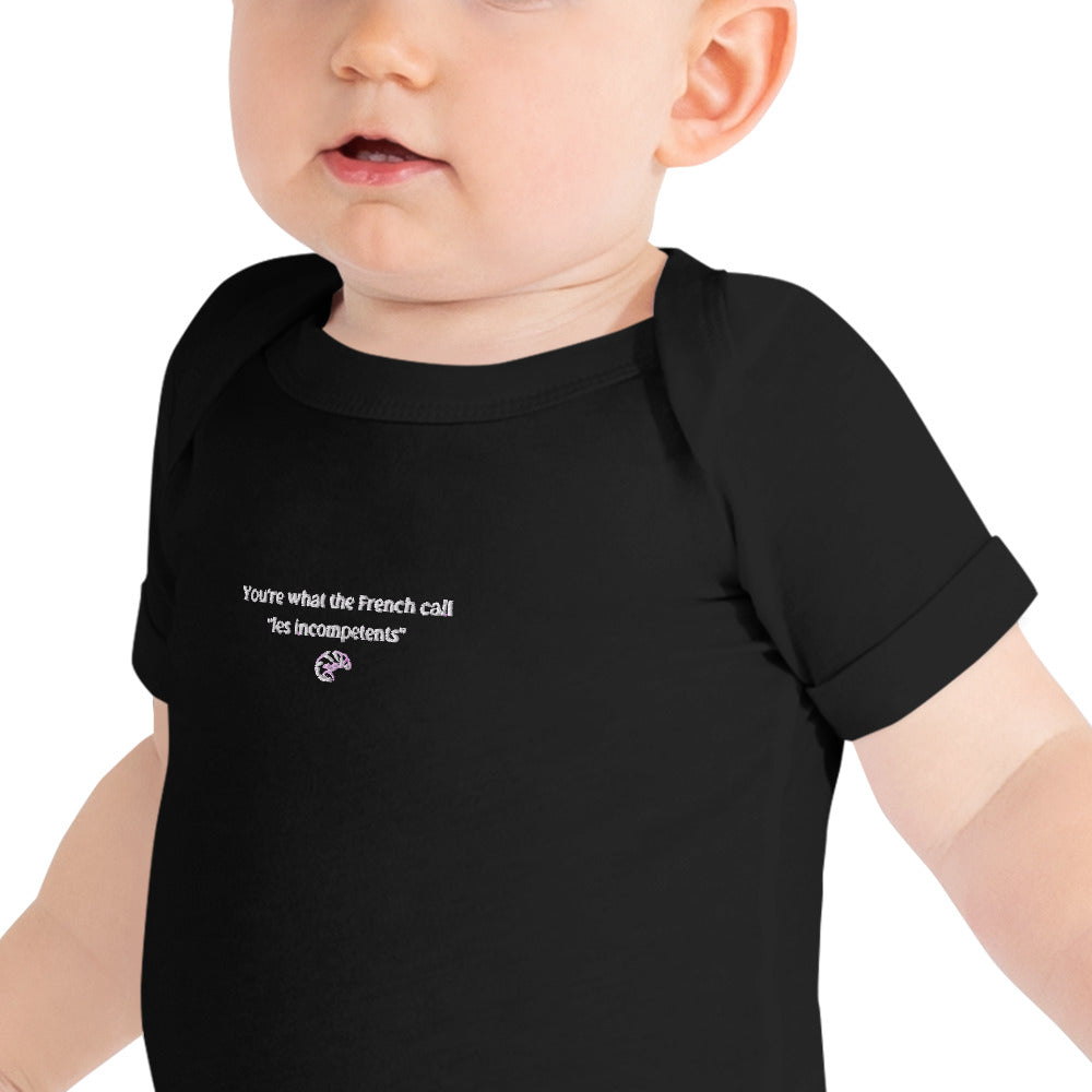 Home Alone "You're What the French Call "Les Incompetents" Embroidered Baby short sleeve one piece