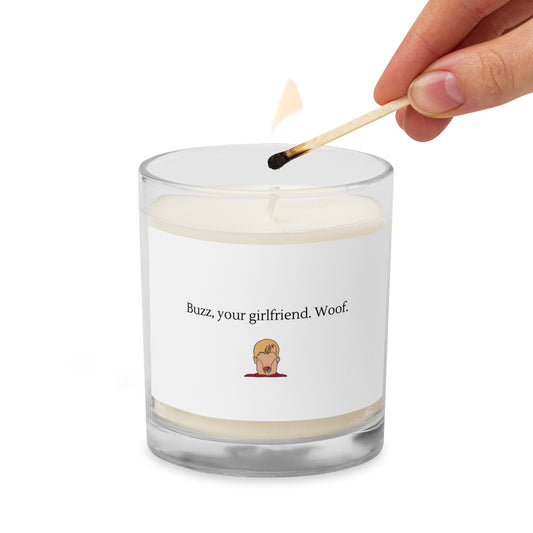 Home Alone "Buzzs Girlfriend" Glass jar soy wax candle