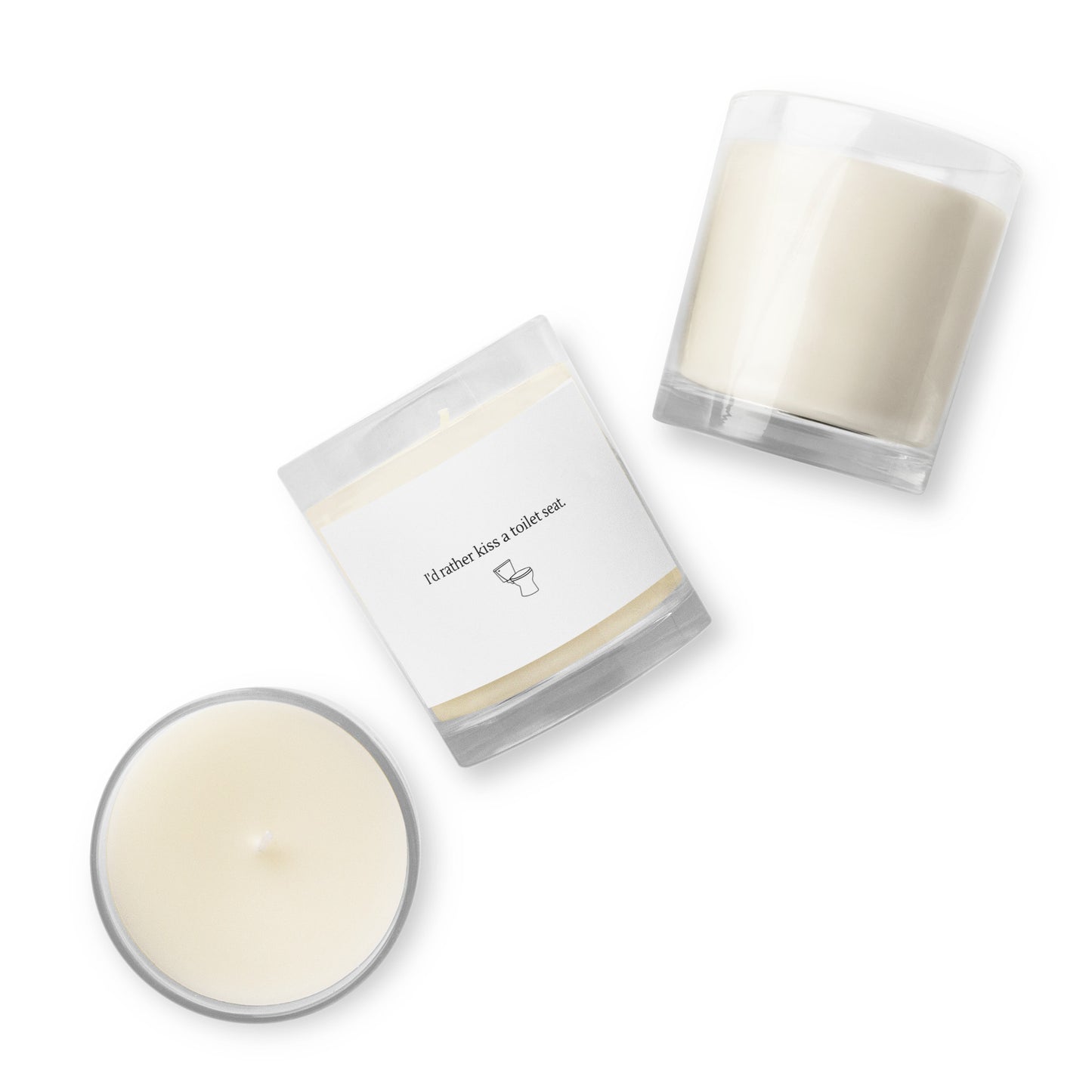 Home Alone "Id rather kiss a toilet seat" Glass jar soy wax candle