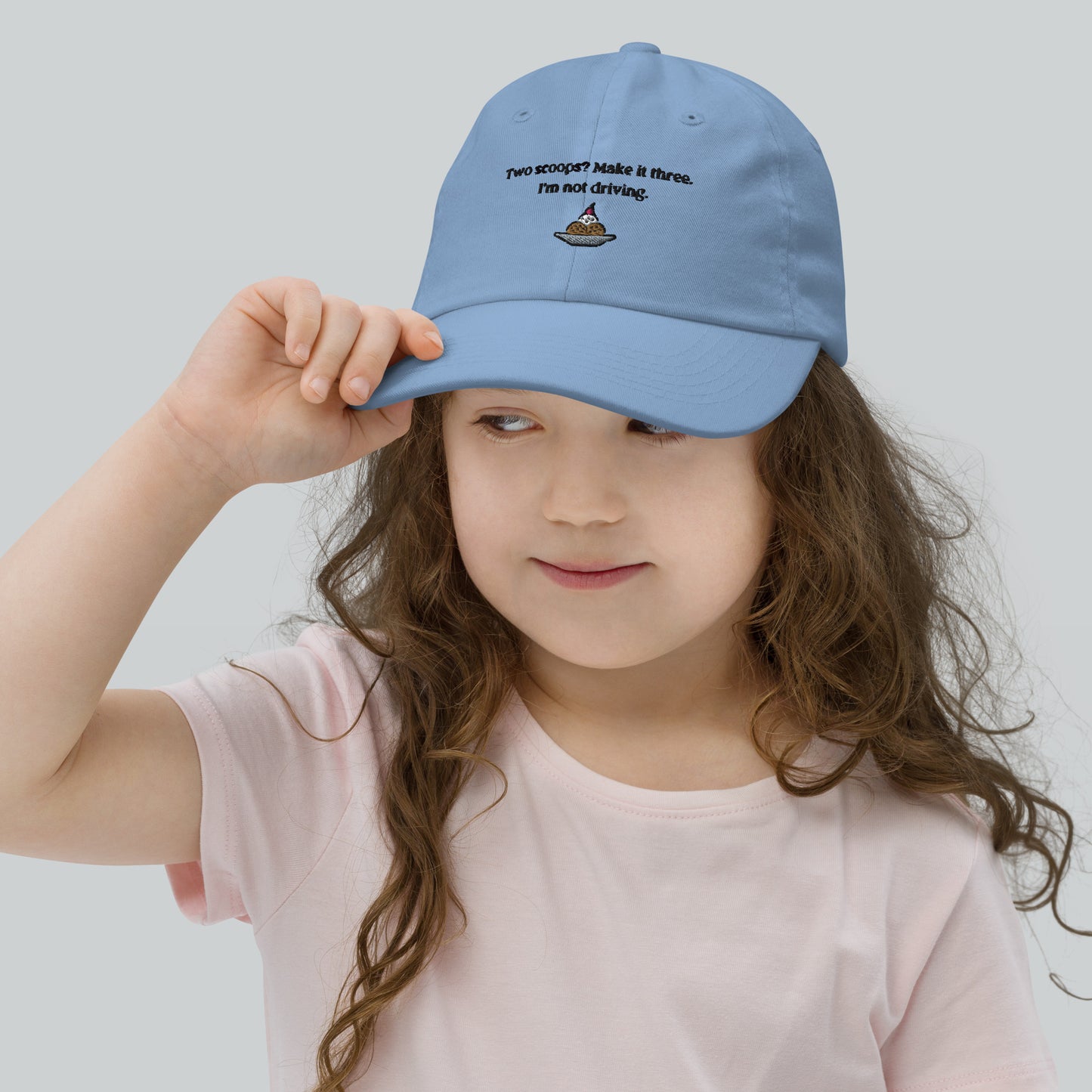 Home Alone "Two scoops? Make it three. I'm not driving." Embroidered Youth baseball cap