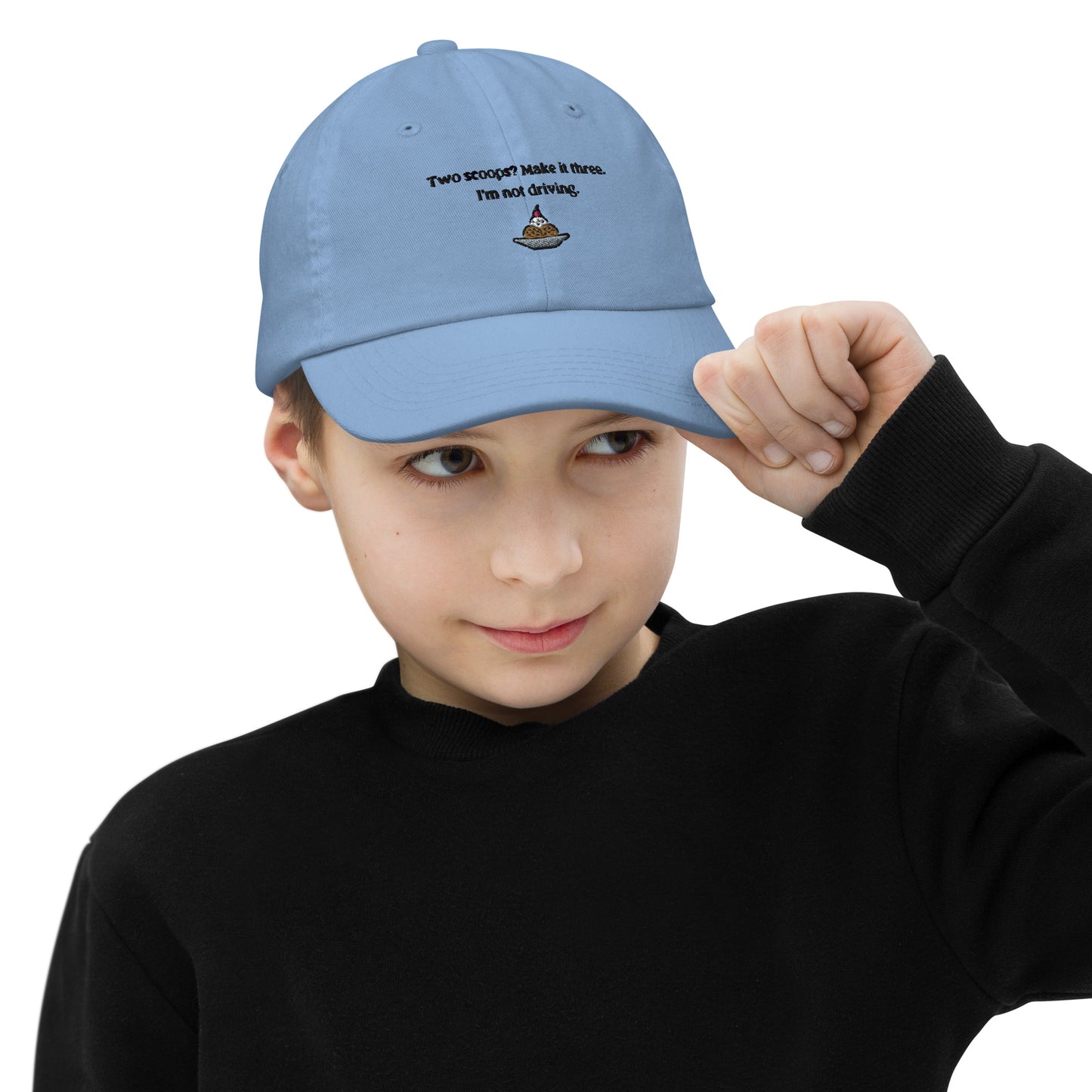 Home Alone "Two scoops? Make it three. I'm not driving." Embroidered Youth baseball cap