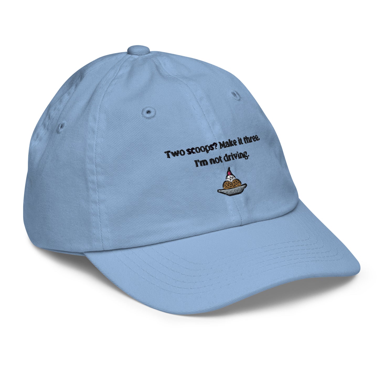 Home Alone "Two scoops? Make it three. I'm not driving." Embroidered Youth baseball cap