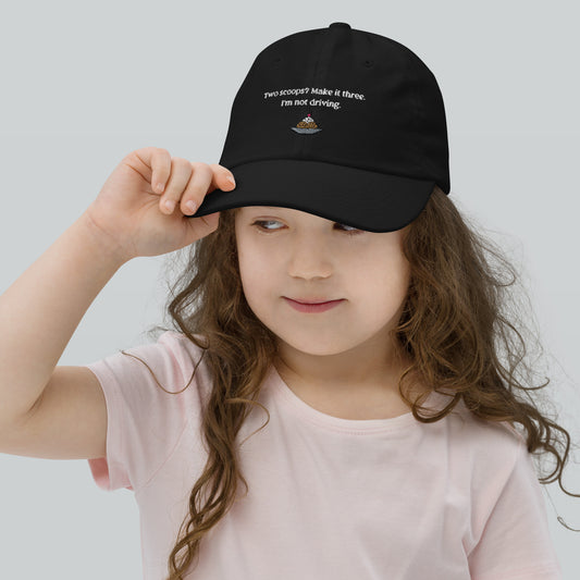 Home Alone "Two scoops? Make it three. I'm not driving." Kevin McCallister Youth baseball cap