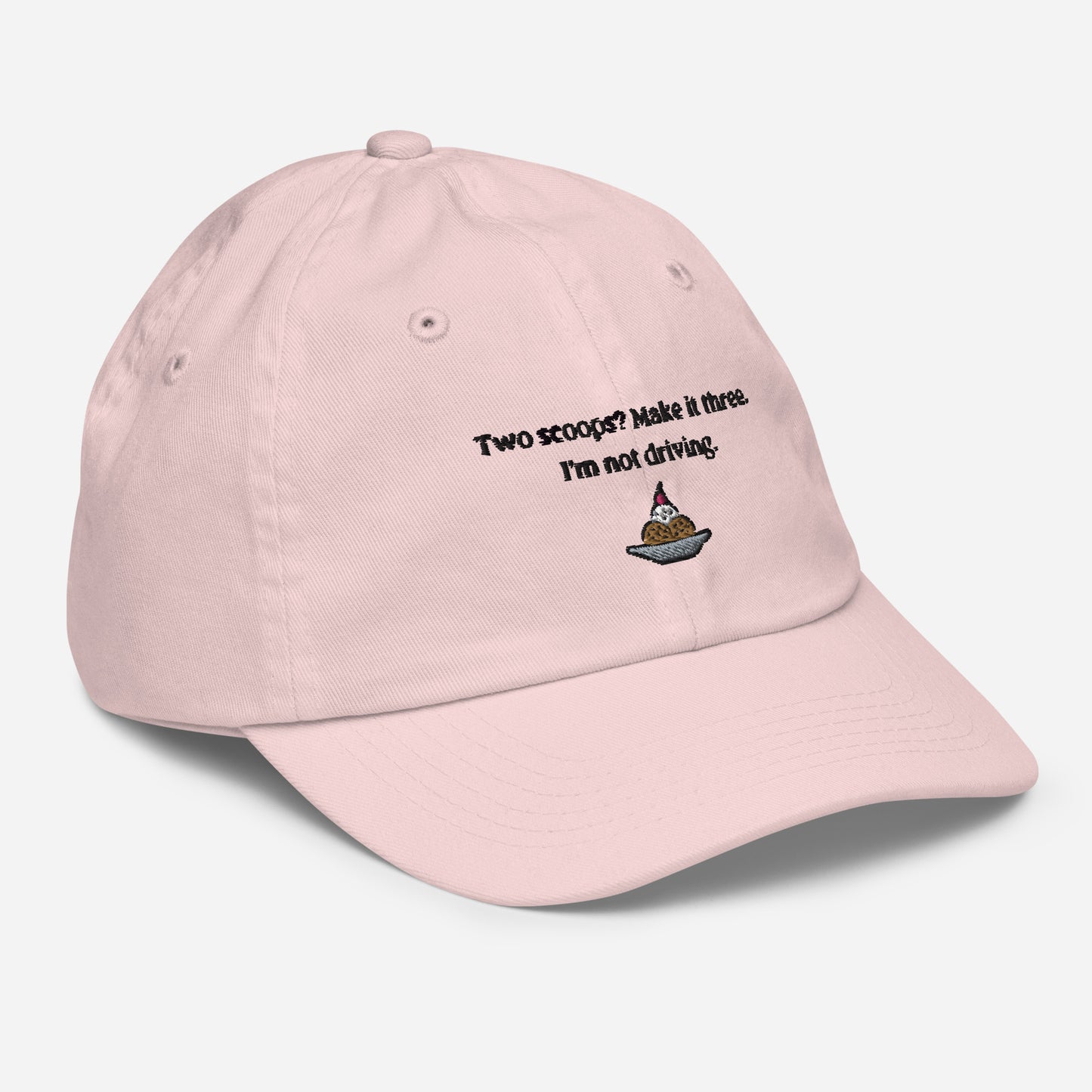 Home Alone "Two scoops? Make it three. I'm not driving." Embroidered Youth baseball cap